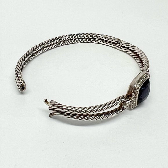 David Yurman Black Orchid Diamond Albion Double Cable Bracelet .925 - Picture 7 of 9